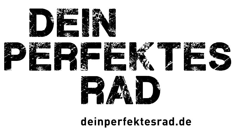 Das Logo von Das Perfekte Rad zeigt den Namen des Fahrradladens und die Webadresse deinperfektesrad.de