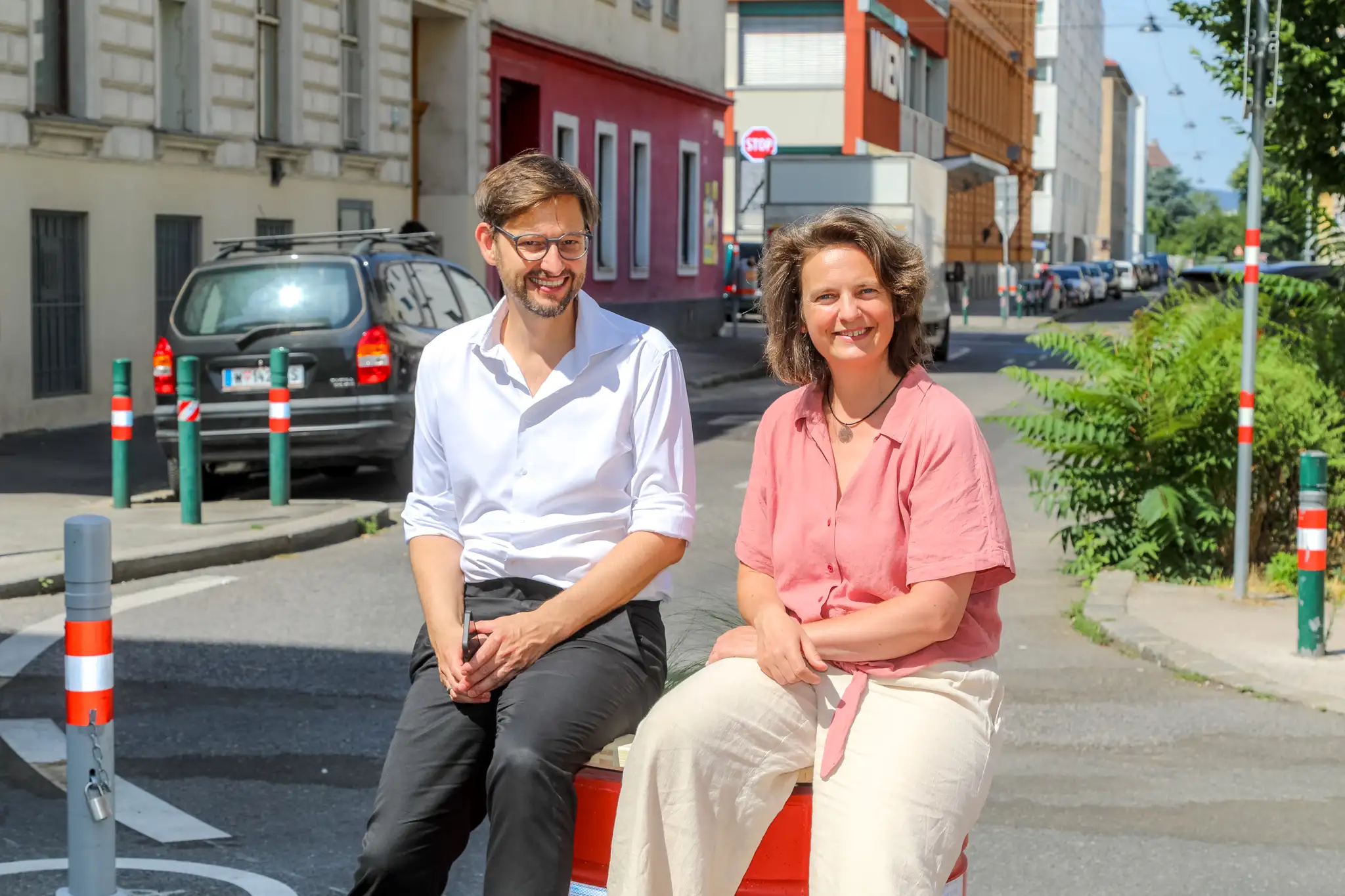 Martin Blum und Petra Jens sitzen im Supergrätzl Martin Blum und Petra Jens sitzen im Supergrätzl