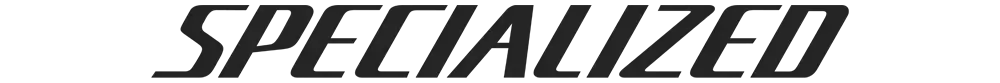 Das Logo von Specialized. Schwarzer Schriftzug "Specialized" auf weißem Grund.