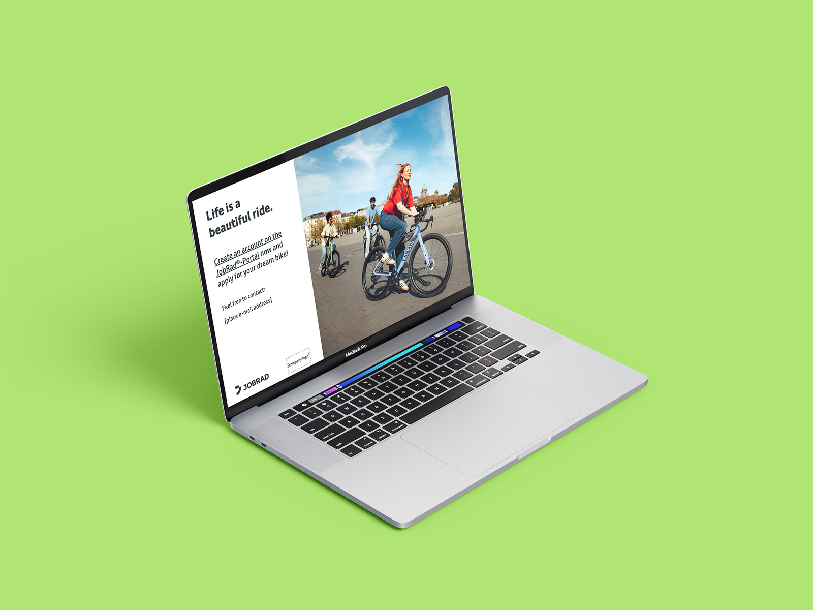 Mockup für JobRad-Slideshow englisch
