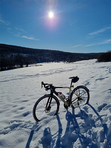 JobRad im Schnee und Sonnenschein in der Eifel